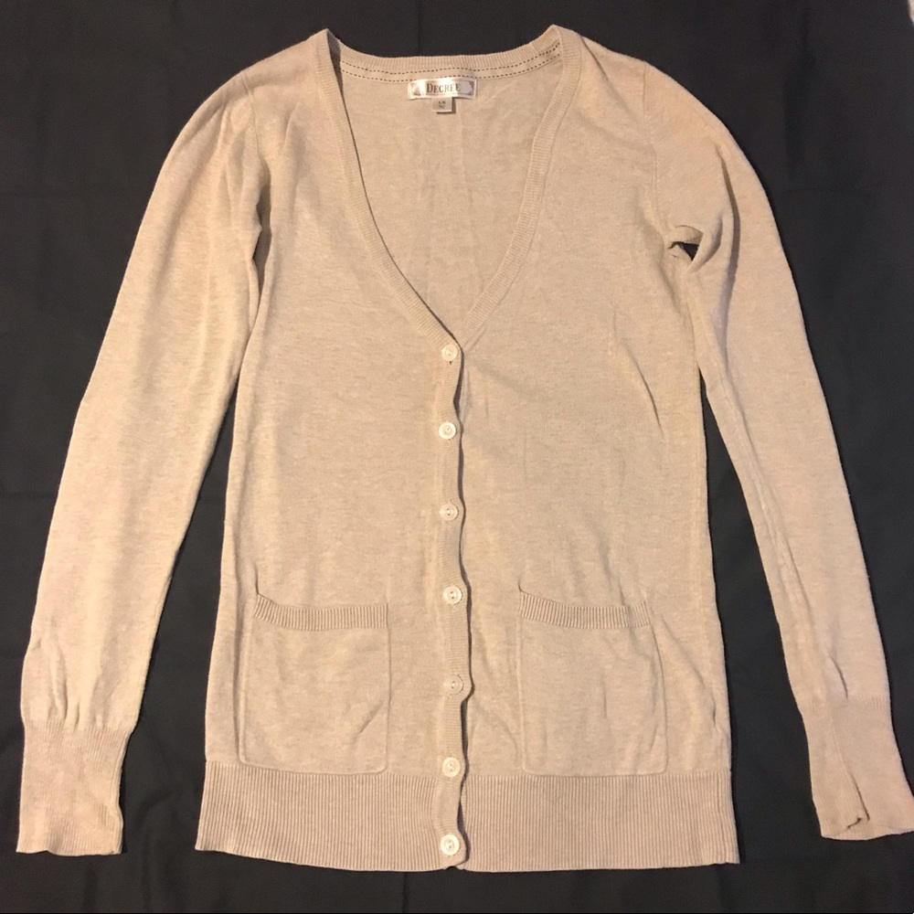 Tan cardigan sweater